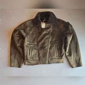 NOT For Sale /FAITH STUDIOS HEAVY FLIGHT SHEARLING JACKET OLIVE
